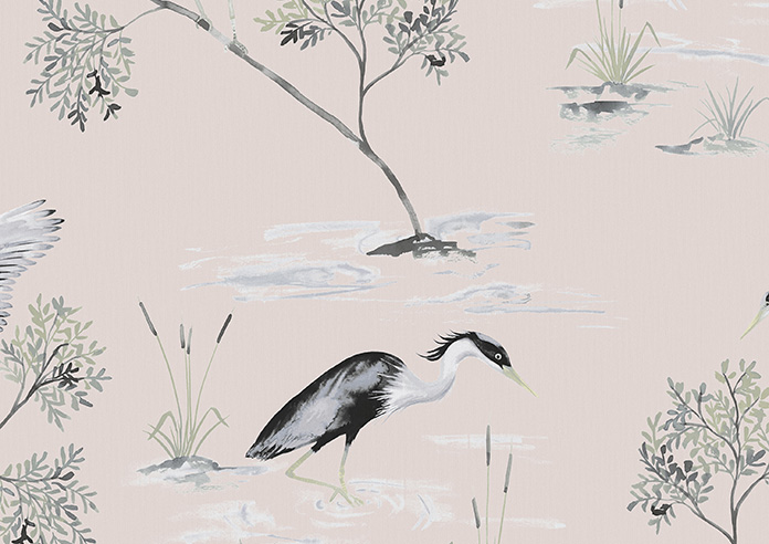 Cranes, Blush Pink - Roller Blind - Image 6